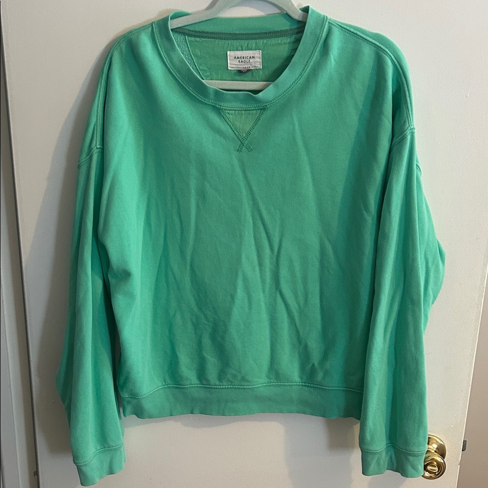 American Eagle Outfitters Green  Crew Neck Sweatshirt